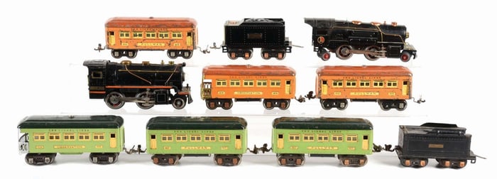 LOT OF 2: LIONEL NO. 257 & 259 W/ ASSORTED PASSENGER CAR SETS