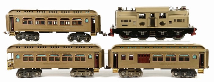 LOT OF 4: LIONEL STANDARD GAUGE 402 & PROPER PASSENGER CARS