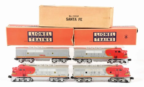 LOT OF 4: LOINEL POST-WAR SANTA FE TRAINS