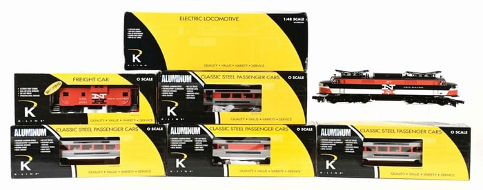 LARGE LOT OF K-LINE NEW HAVEN PASSENGER SET & FREIGHT CAR