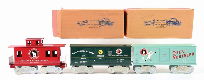 LOT OF 3: MCCOY STANDARD GAUGE FREIGHT CARS
