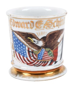 AMERICAN EAGLE WITH FLAG & SHIELD PATRIOTIC SHAVING MUG