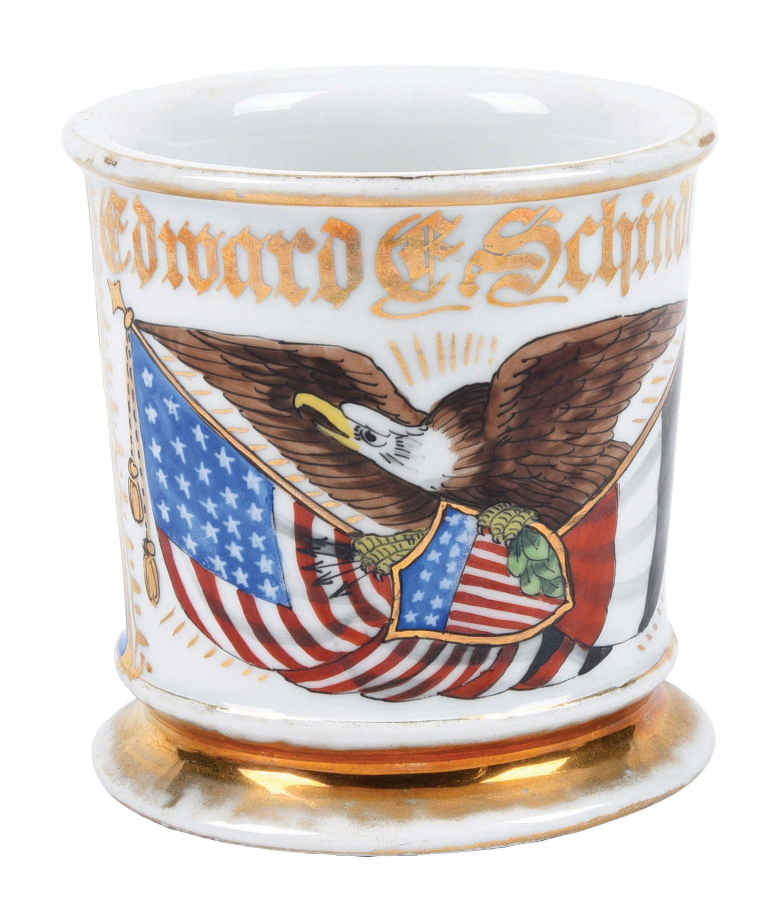 AMERICAN EAGLE WITH FLAG & SHIELD PATRIOTIC SHAVING MUG (1 of 5)