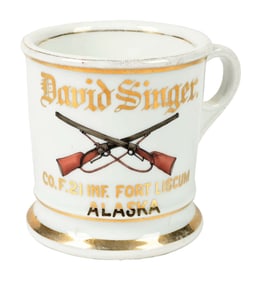 SOLDIER WITH POST NUMBER SHAVING MUG