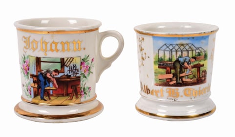 LOT OF 2: CARPENTERS SHAVING MUGS