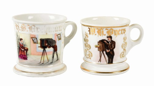 LOT OF 2: PHOTOGRAPHER SHAVING MUGS