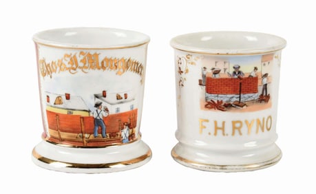 LOT OF 2: BRICK LAYERS SHAVING MUGS