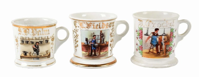 LOT OF 3: OCCUPATIONAL SHAVING MUGS