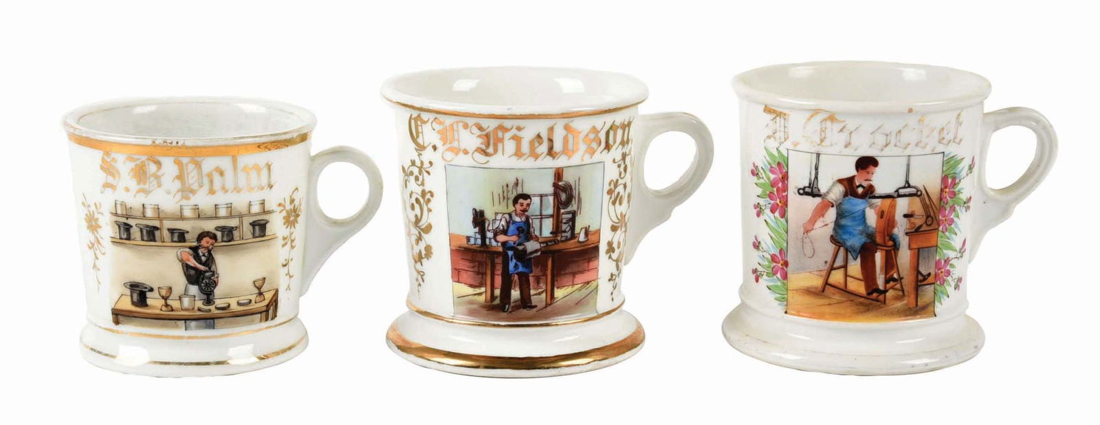 LOT OF 3: OCCUPATIONAL SHAVING MUGS (1 of 4)