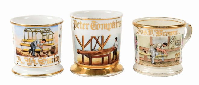 LOT OF 3: CARPENTER SHAVING MUGS