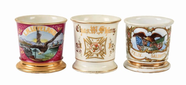 LOT OF 3: SHAVING MUGS