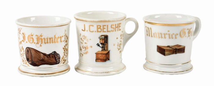 LOT OF 3: OCCUPATIONAL SHAVING MUGS