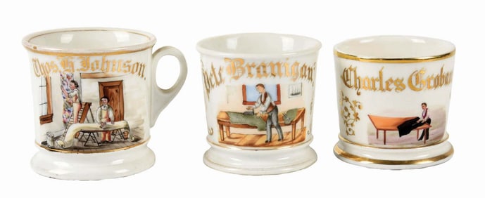 LOT OF 3: OCCUPATIONAL SHAVING MUGS