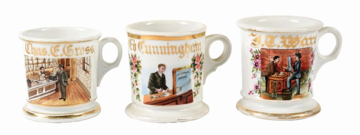 LOT OF 3: OCCUPATIONAL SHAVING MUGS