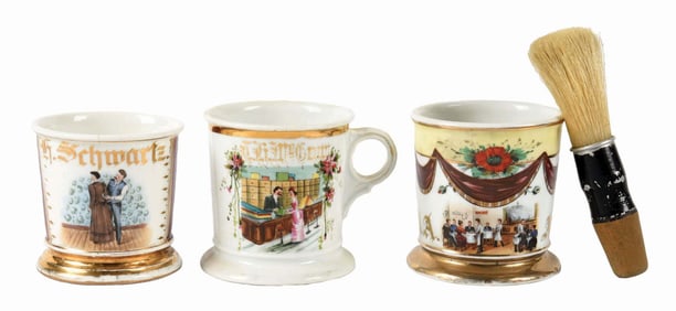 LOT OF 3: SHAVING MUGS