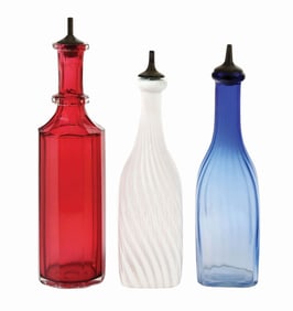 LOT OF 3: RED, WHITE & BLUE TONIC BOTTLES