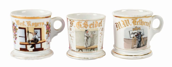 LOT OF 3: OCCUPATIONAL SHAVING MUGS