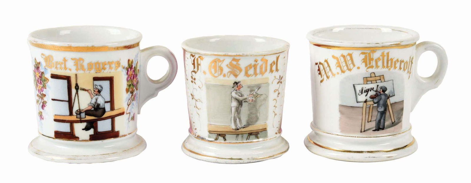 LOT OF 3: OCCUPATIONAL SHAVING MUGS (1 of 4)