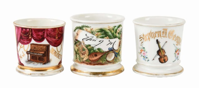 LOT OF 3: MUSICIAN SHAVING MUGS