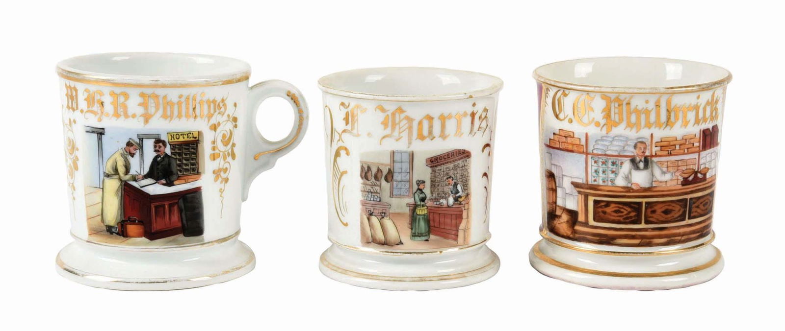 LOT OF 3: OCCUPATIONAL SHAVING MUGS (1 of 4)