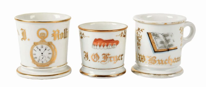 LOT OF 3: OCCUPATIONAL SHAVING MUGS