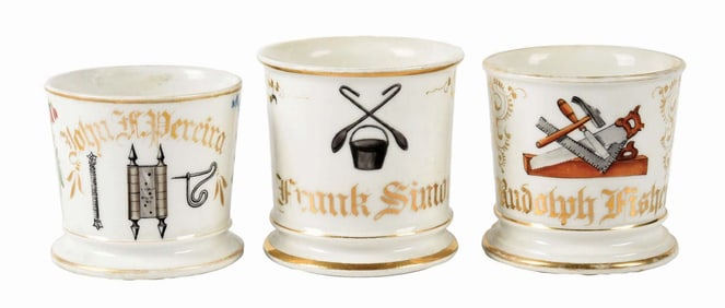 LOT OF 3: OCCUPATIONAL SHAVING MUGS