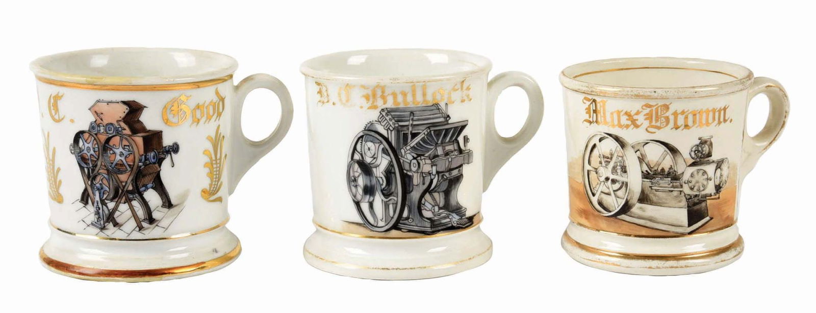 LOT OF 3: MACHINIST SHAVING MUGS (1 of 4)