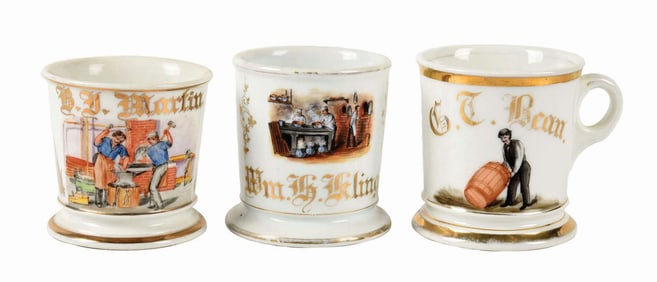 LOT OF 3: OCCUPATIONAL SHAVING MUGS