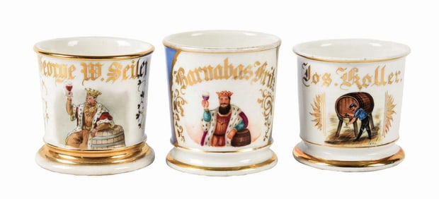 LOT OF 3: BREWMEISTER SHAVING MUGS