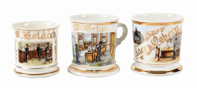 LOT OF 3: SHAVING MUGS