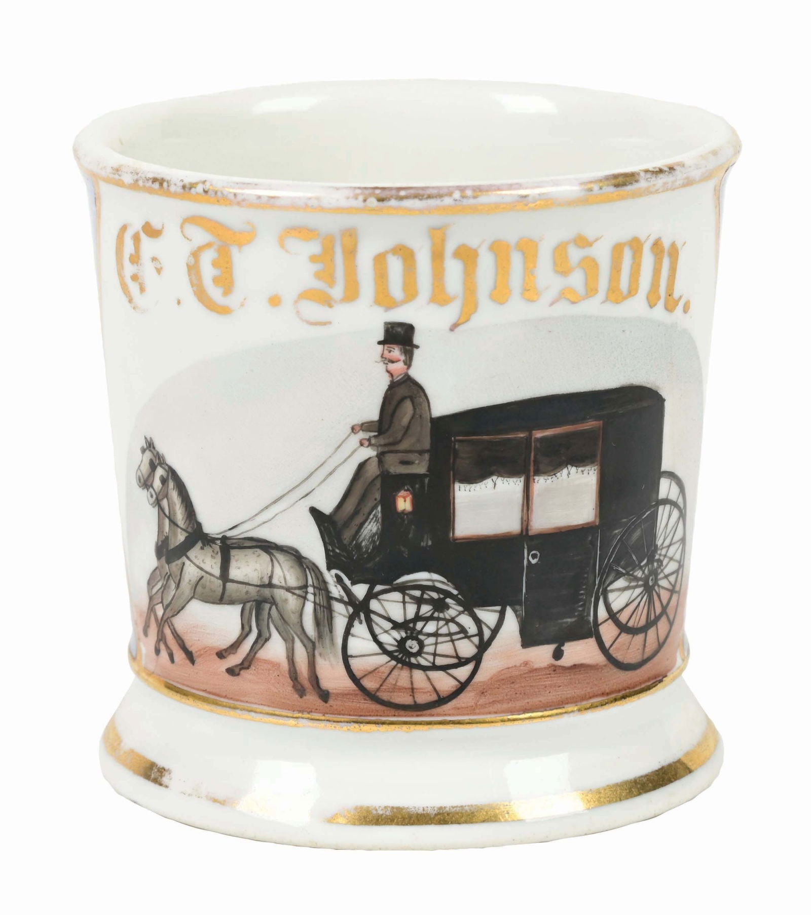 HORSE DRAWN CARRIAGE SHAVING MUG (1 of 5)
