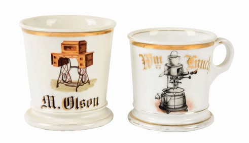 LOT OF 2: MACHINIST SHAVING MUGS