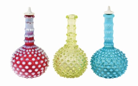 LOT OF 3: HOBNAIL TONIC BOTTLES