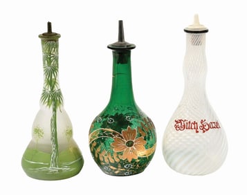 LOT OF 3: DECORATIVE TONIC BOTTLES