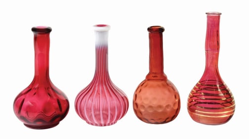 LOT OF 4: CANBERRY GLASS SHAVING MUGS