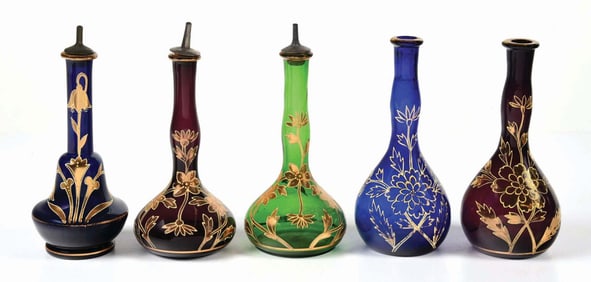 LOT OF 5: COLOR APPLIED TONIC BOTTLES