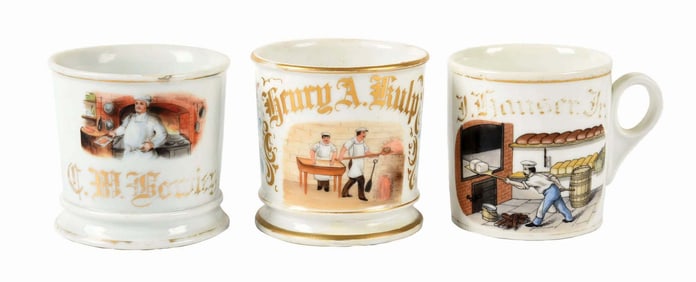 LOT OF 3: OCCUPATIONAL SHAVING MUGS