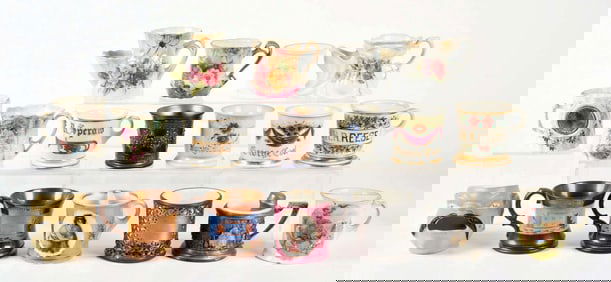 LOT OF 18: SHAVING MUGS