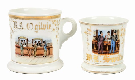 LOT OF 2: OCCUPATIONAL SHAVING MUGS.