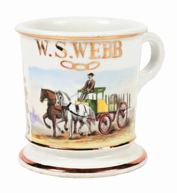 HORSE-DRAWN DELIVERY WAGON SHAVING MUG
