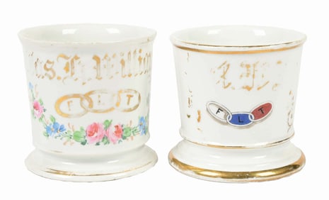 LOT OF 2: FRATERNAL SHAVING MUGS