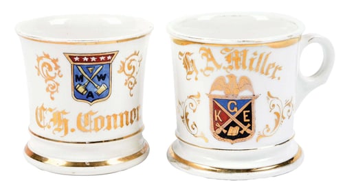 LOT OF 2: FRATERNAL SHAVING MUGS