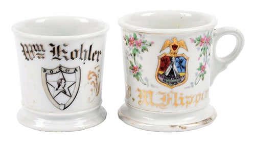 LOT OF 2: FRATERNAL SHAVING MUGS