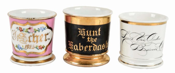 LOT OF 3: SHAVING MUGS