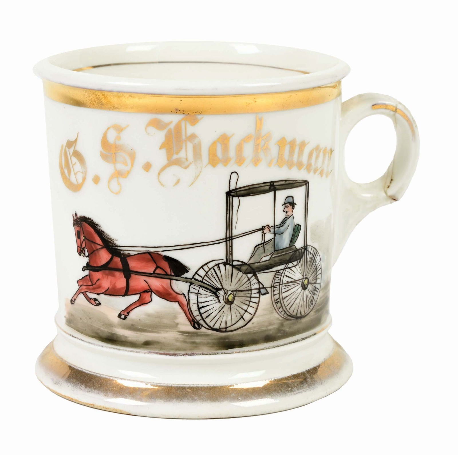 HORSE-DRAWN CARRIAGE SHAVING MUG. (1 of 5)