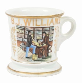 HARDWARE STORE OPERATOR SHAVING MUG.