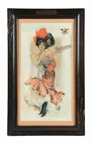 ANHEUSER-BUSCH BUDWEISER GIRL LITHOGRAPH