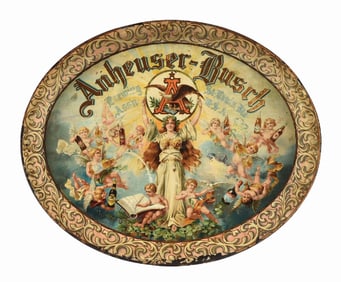 ANHEUSER-BUSCH OVAL CHERUB TRAY