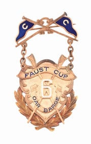 1910 FAUST CUP OAR BARGE #6 CENTRAL ROWING CLUB BADGE