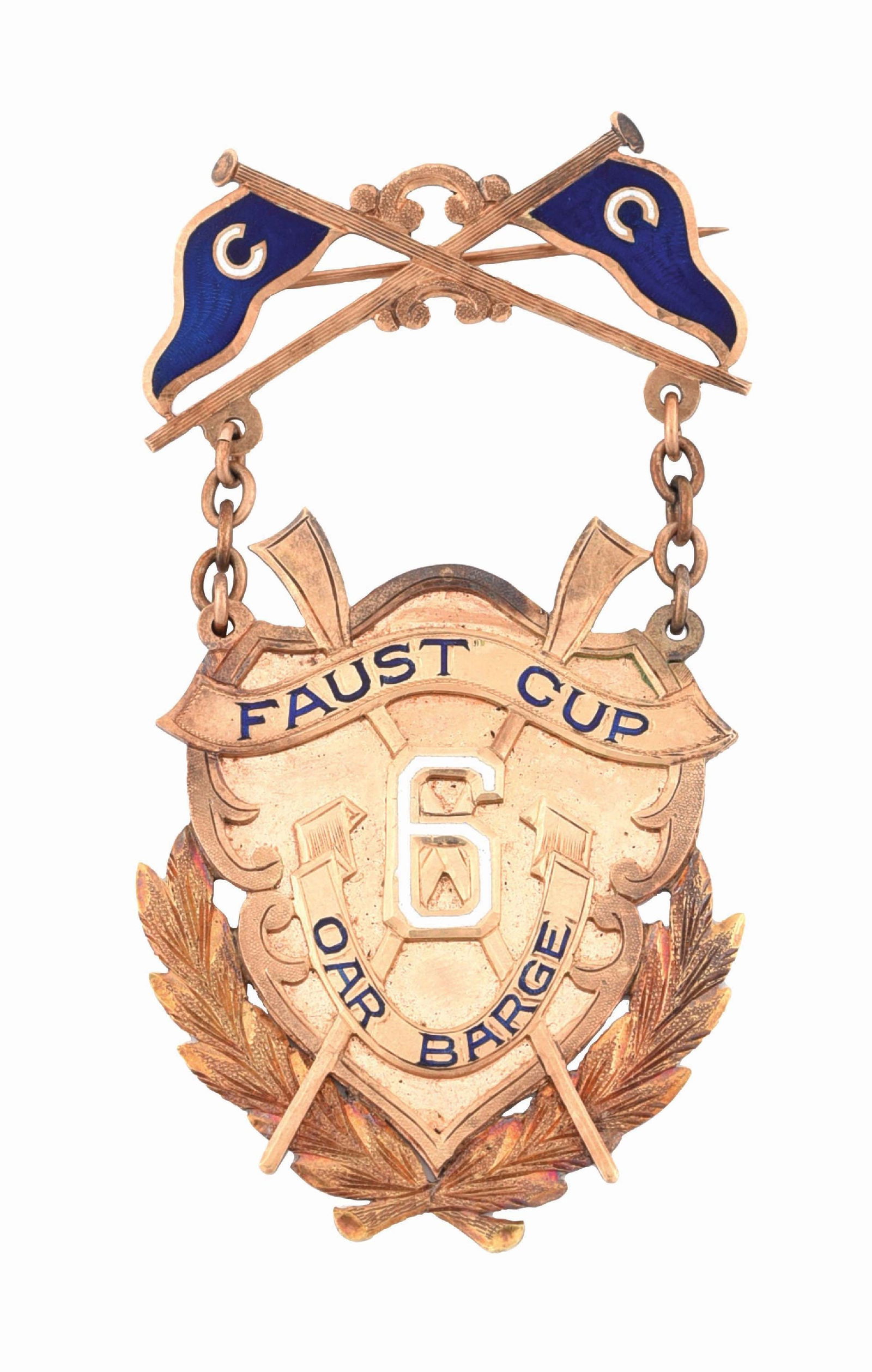 1910 FAUST CUP OAR BARGE #6 CENTRAL ROWING CLUB BADGE (1 of 3)